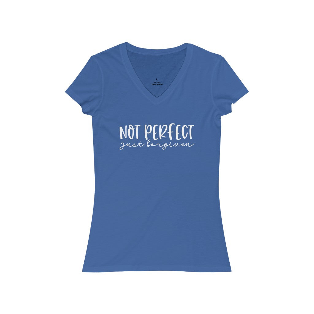 Not Perfect  just forgiven Jersey Short Sleeve V-Neck Tee