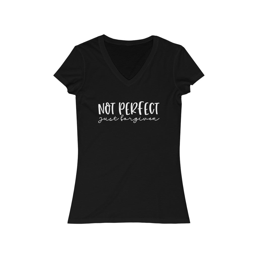 Not Perfect  just forgiven Jersey Short Sleeve V-Neck Tee