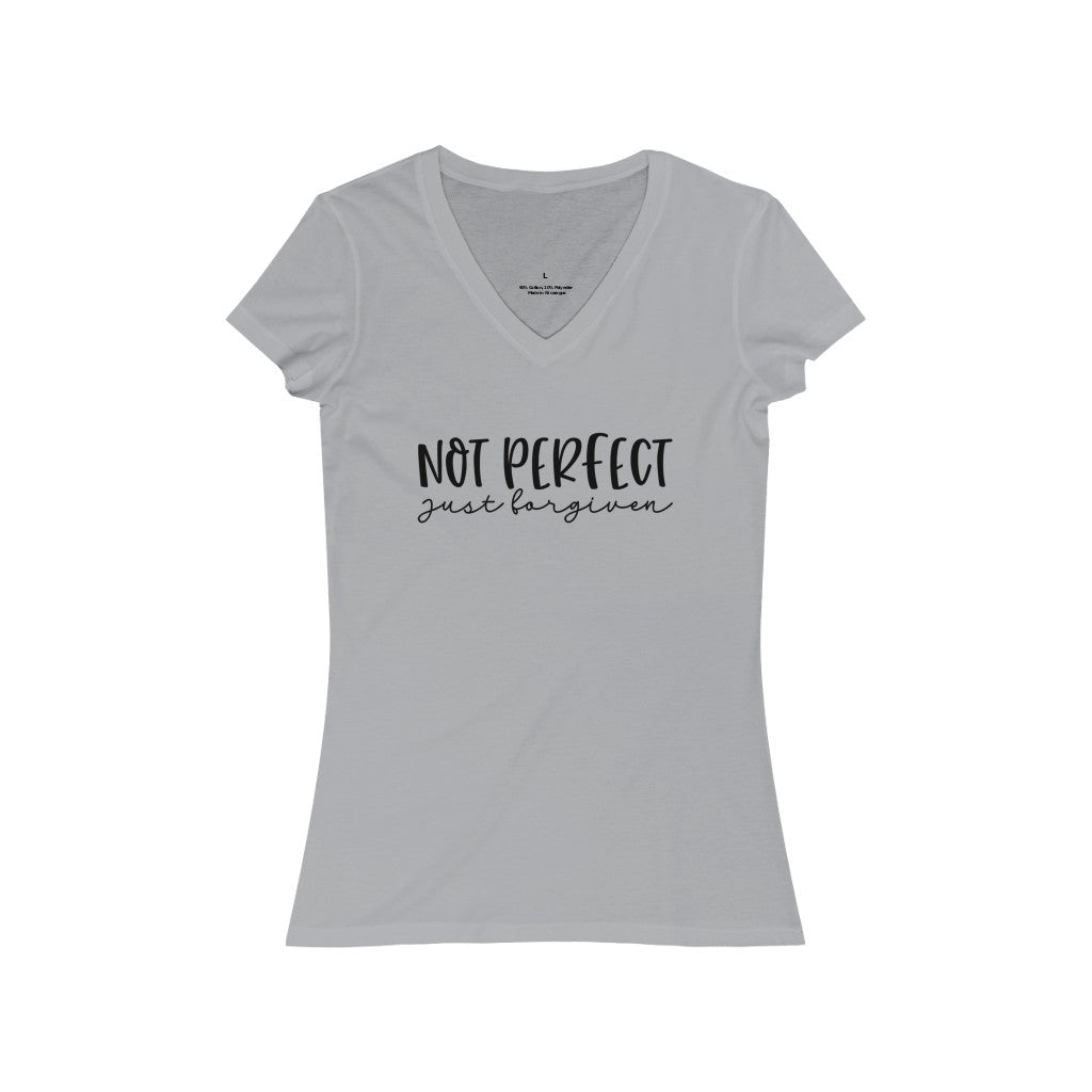 Not Perfect  just forgiven Jersey Short Sleeve V-Neck Tee