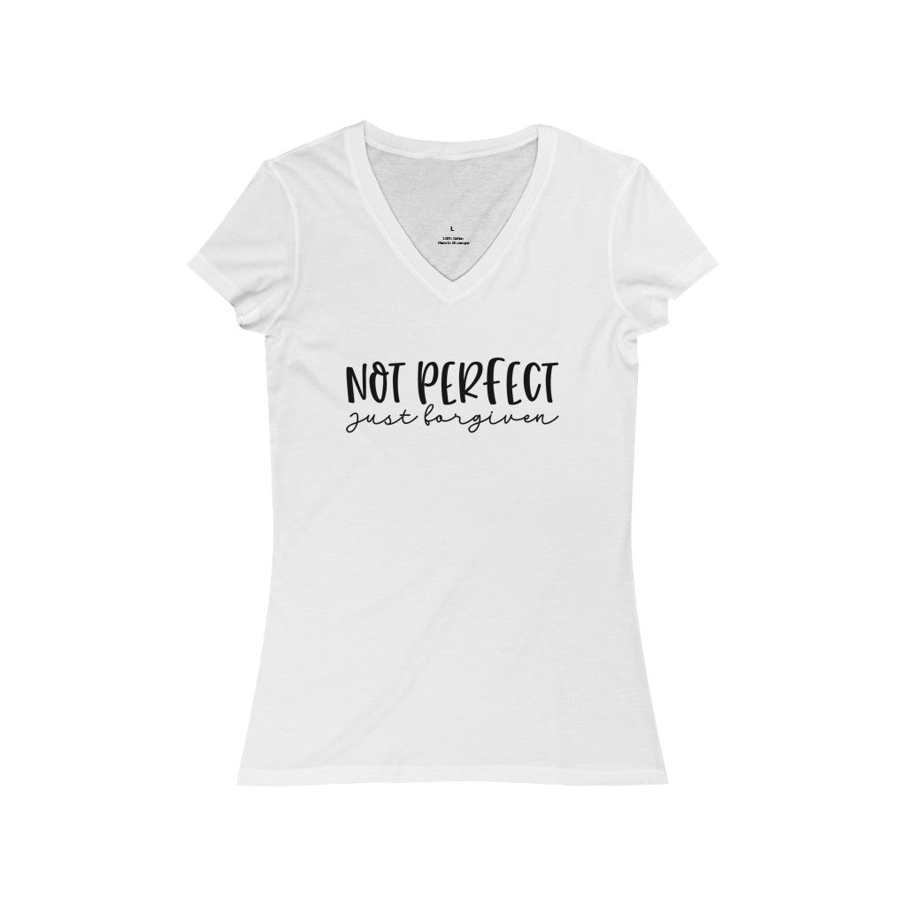 Not Perfect  just forgiven Jersey Short Sleeve V-Neck Tee