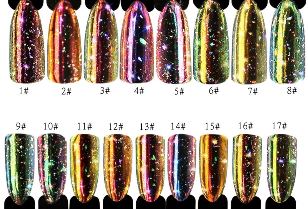 Nature Collection Nail Chrome Flakes Holographic Powder