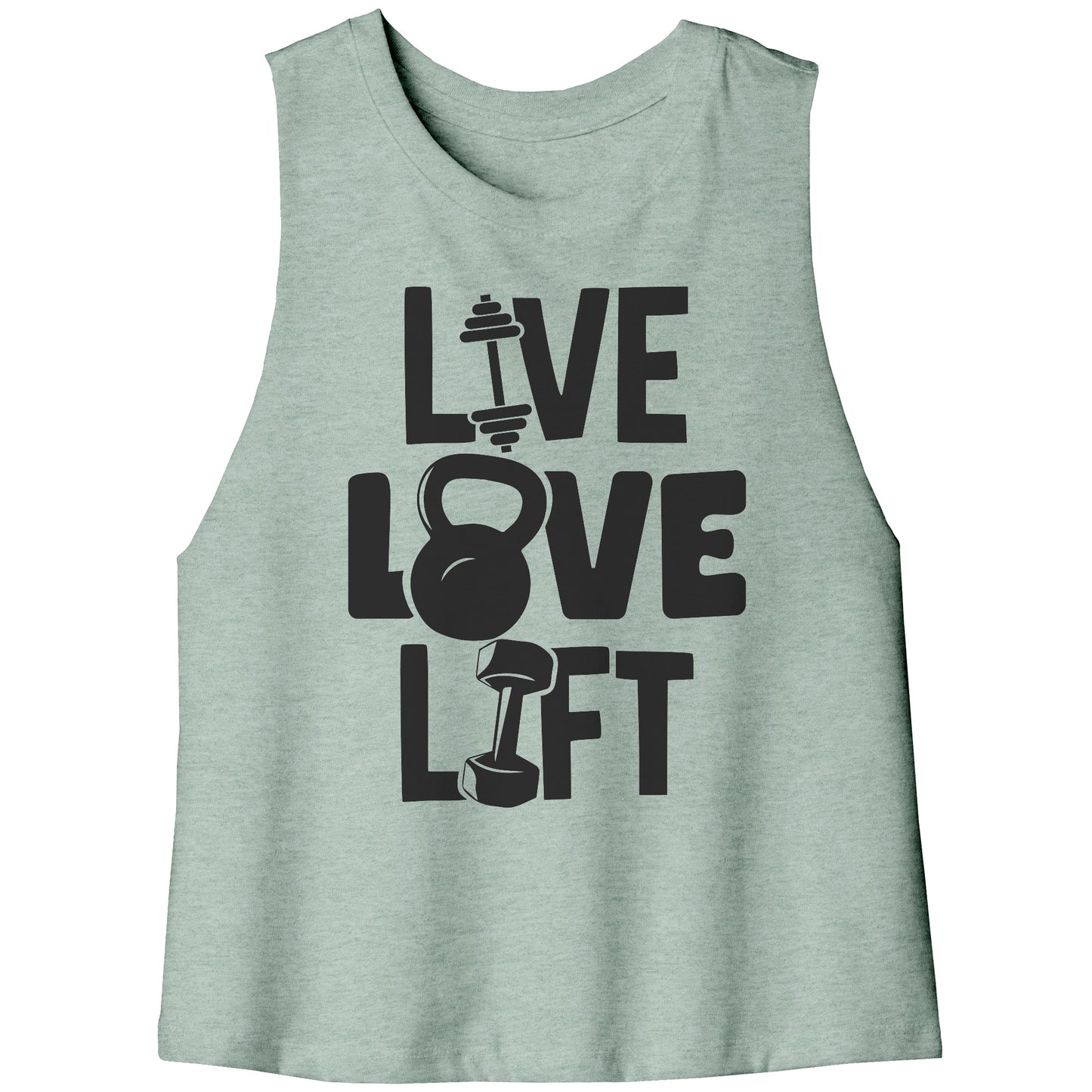 Live, Love, Lift Racerback Crop Tank