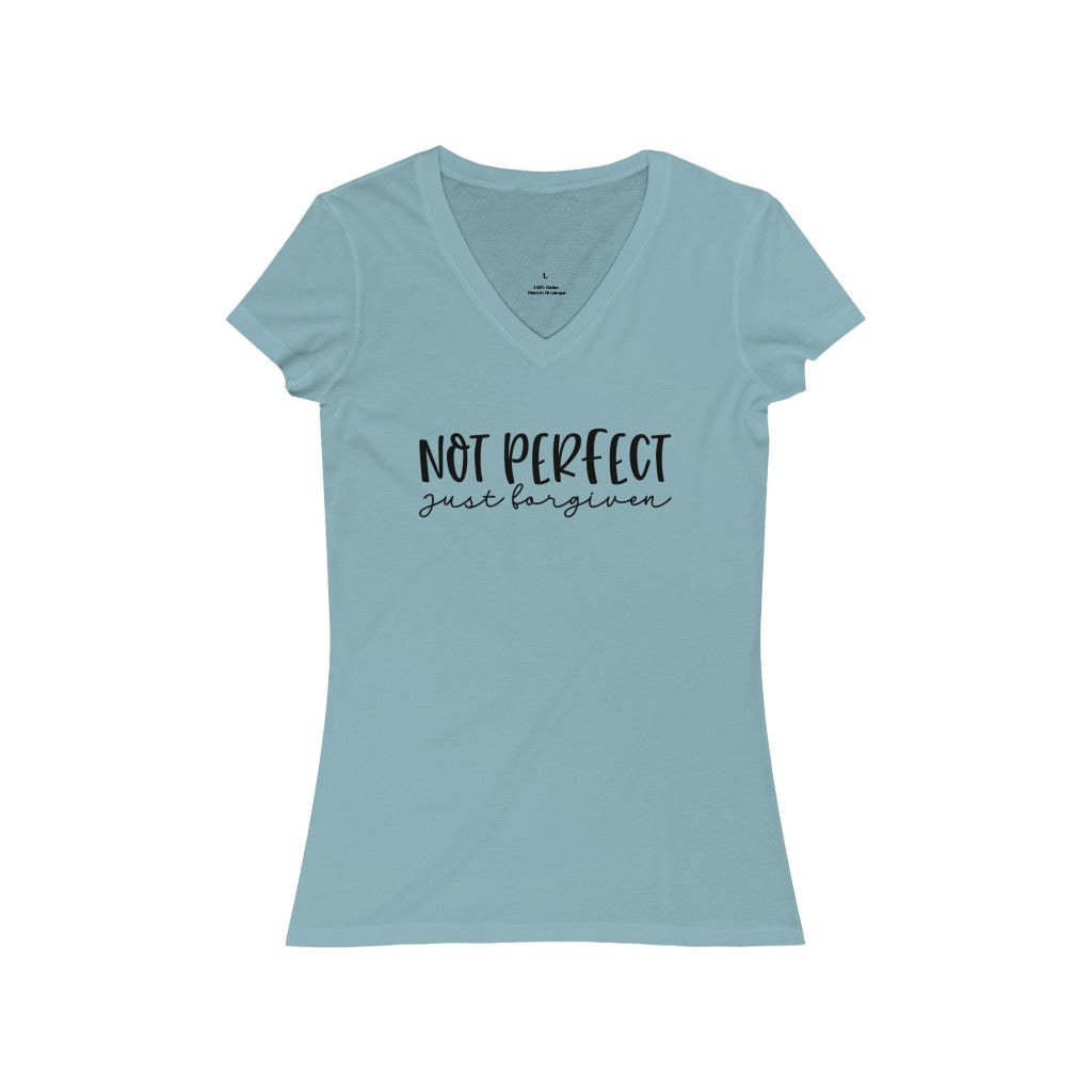 Not Perfect  just forgiven Jersey Short Sleeve V-Neck Tee