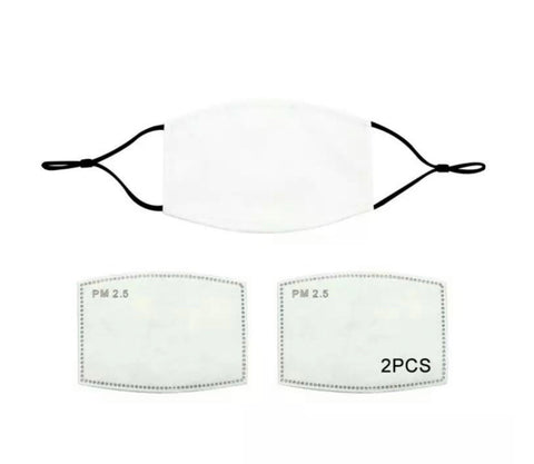 Sublimation masks with filter pocket and 2 filters